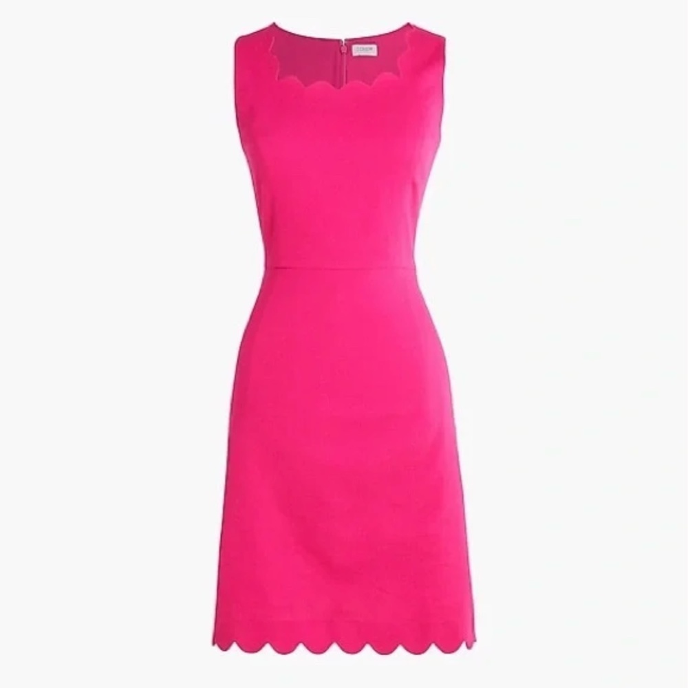 J. Crew Hot Pink Scalloped Dress in Size 10